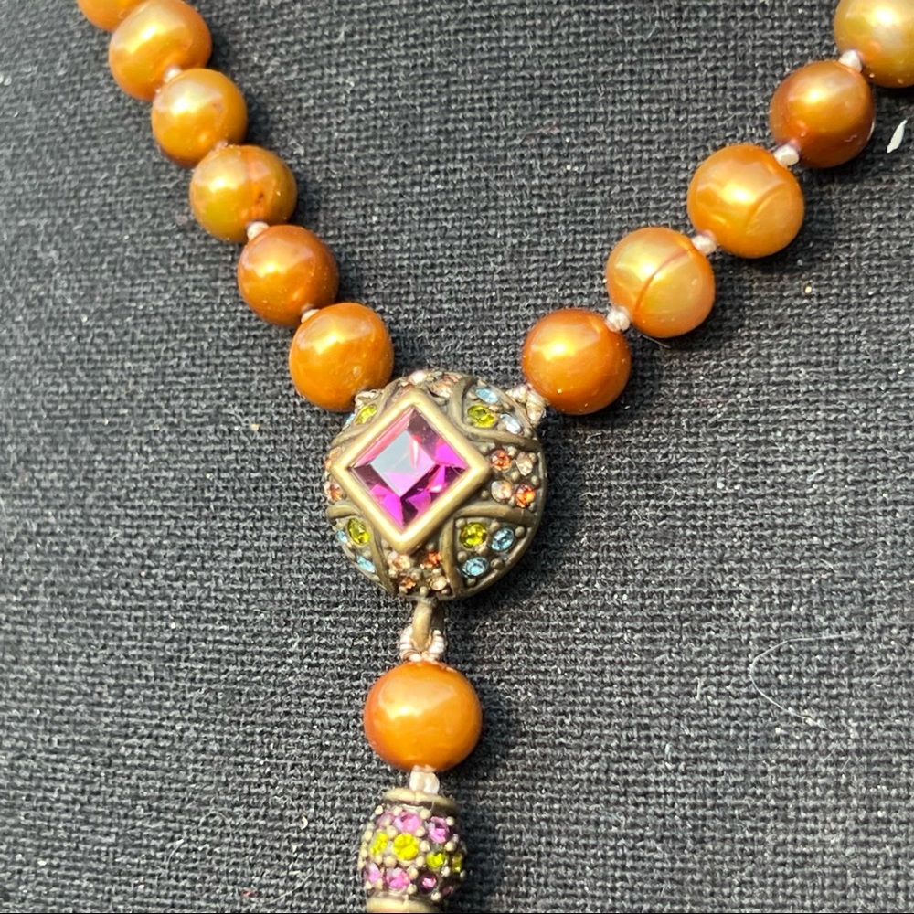 Vintage Lariat Style Gemstone Necklace - Picture 2 of 8